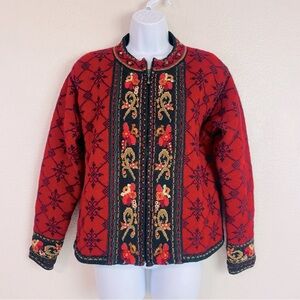 Icelandic Design Wool Nordic Zip Cardigan Sweater Size S